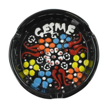 Cesme Themed Turkish Ceramic Relief Ashtray Small Size - 5