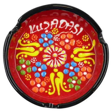 Kusadasi Themed Turkish Ceramic Relief Ashtray Small Size - 5