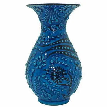 Toptan 15 Cm Turkuaz İnce Vazo - 4