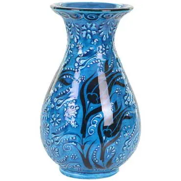 Toptan 20 Cm Turkuaz İnce Vazo - 4