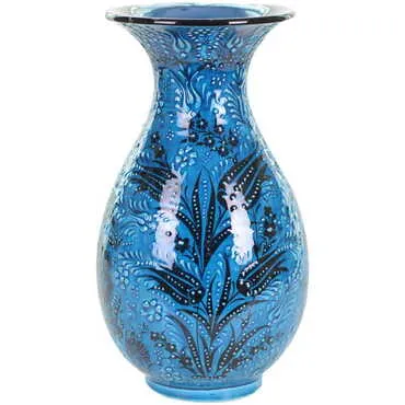 Toptan 30 Cm Turkuaz İnce Vazo - 4