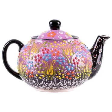 Turkish Ceramic Relief Tea Pot - 6