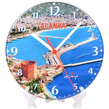 Alanya Themed Epoxy Wall Clock Home Decoration 20 Cm - 4