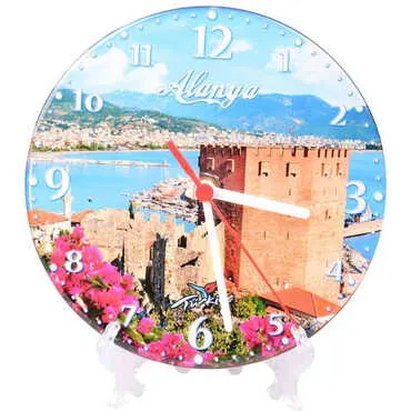 Alanya Themed Epoxy Wall Clock Home Decoration 20 Cm - 6