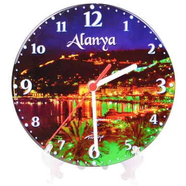 Alanya Themed Epoxy Wall Clock Home Decoration 20 Cm - 7