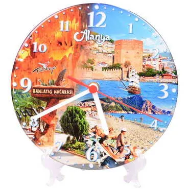 Alanya Themed Epoxy Wall Clock Home Decoration 20 Cm - 9