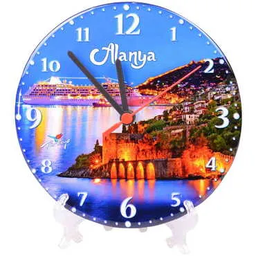 Alanya Themed Epoxy Wall Clock Home Decoration 20 Cm - 10