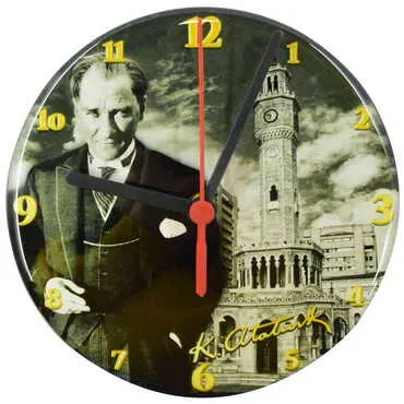 Toptan Atatürk Temalı Myros Yuvarlak Saat 20 cm - 4