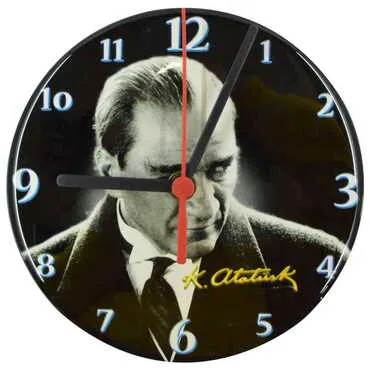 Toptan Atatürk Temalı Myros Yuvarlak Saat 20 cm - 5