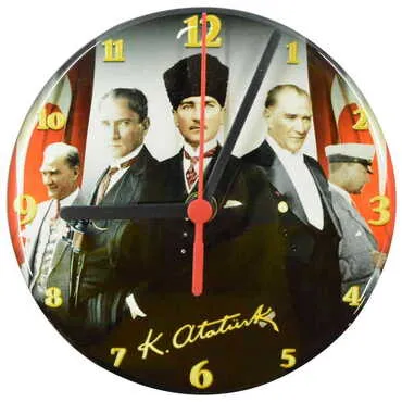 Toptan Atatürk Temalı Myros Yuvarlak Saat 20 cm - 7
