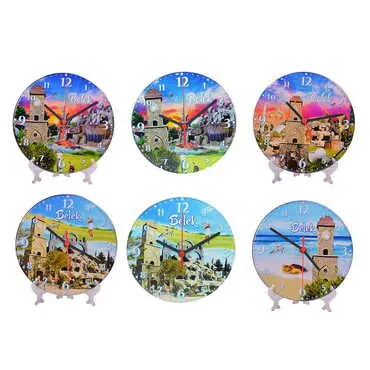 Toptan Belek Temalı Myros Yuvarlak Saat 20 cm - 3