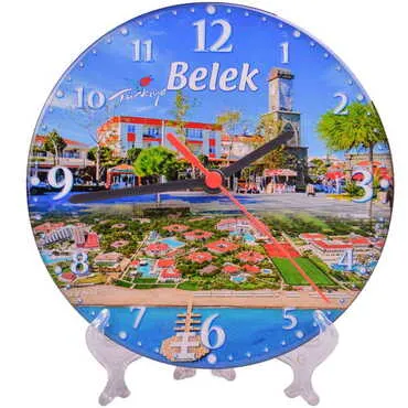 Toptan Belek Temalı Myros Yuvarlak Saat 20 cm - 4
