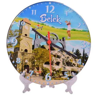 Toptan Belek Temalı Myros Yuvarlak Saat 20 cm - 10