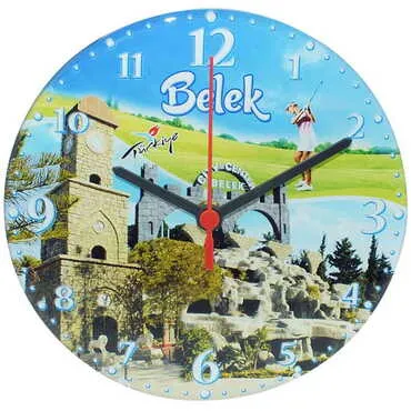 Toptan Belek Temalı Myros Yuvarlak Saat 20 cm - 13
