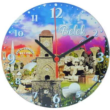 Toptan Belek Temalı Myros Yuvarlak Saat 20 cm - 14