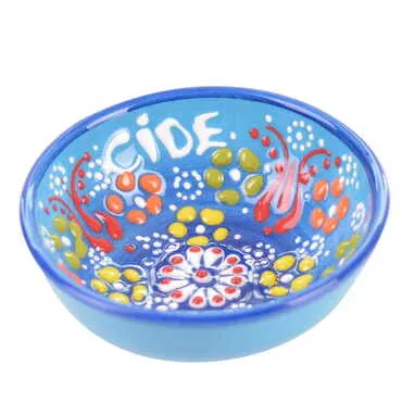 Cide Themed Turkish Ceramic Relief Bowl 8 cm - 3