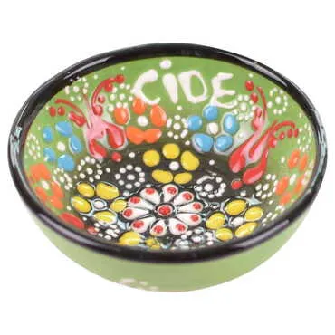 Cide Themed Turkish Ceramic Relief Bowl 8 cm - 8
