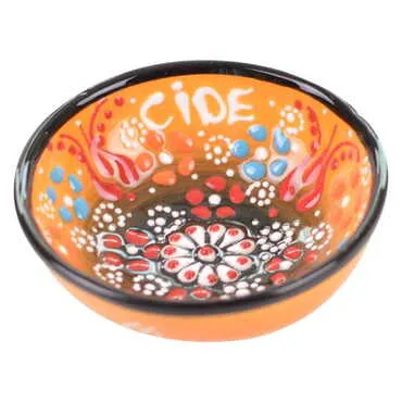 Cide Themed Turkish Ceramic Relief Bowl 8 cm - 10