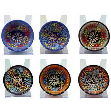Turkish Ceramic Relief Bowl 8 cm - 4