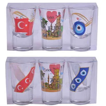 Belek Themed Shot Glass Set of 3 Pcs - 2