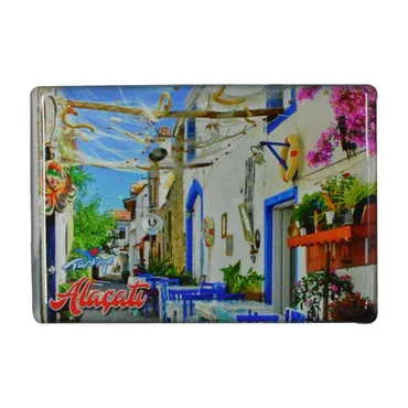 Toptan Alaçatı Bölgesi Temalı Myros Dikdörtgen Magnet 80x55 mm - 4