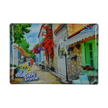 Toptan Alaçatı Bölgesi Temalı Myros Dikdörtgen Magnet 80x55 mm - 5