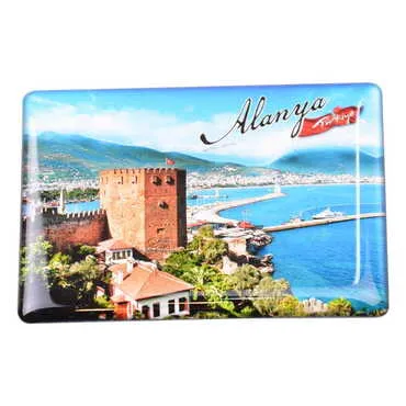 Toptan Alanya Temalı Myros Dikdörtgen Magnet 80x55 mm - 4