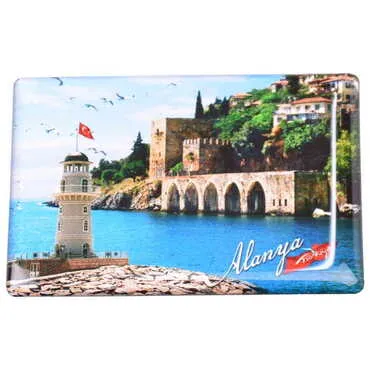 Toptan Alanya Temalı Myros Dikdörtgen Magnet 80x55 mm - 5