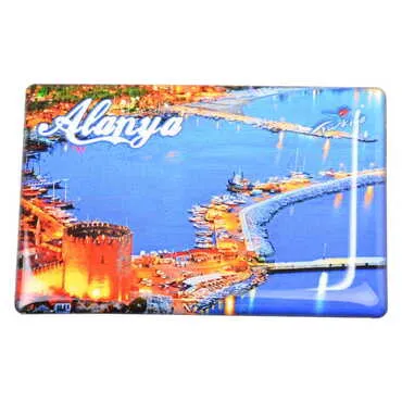 Toptan Alanya Temalı Myros Dikdörtgen Magnet 80x55 mm - 6