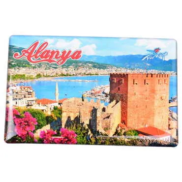 Toptan Alanya Temalı Myros Dikdörtgen Magnet 80x55 mm - 8
