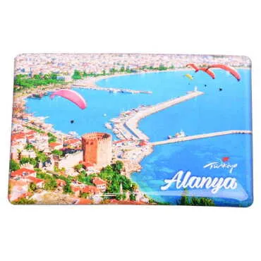 Toptan Alanya Temalı Myros Dikdörtgen Magnet 80x55 mm - 9