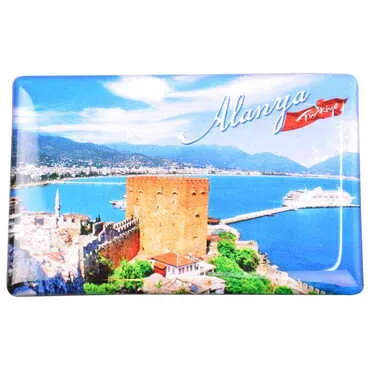Toptan Alanya Temalı Myros Dikdörtgen Magnet 80x55 mm - 10