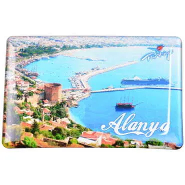 Toptan Alanya Temalı Myros Dikdörtgen Magnet 80x55 mm - 11