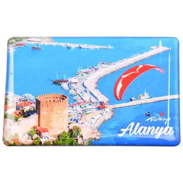 Toptan Alanya Temalı Myros Dikdörtgen Magnet 80x55 mm - 12