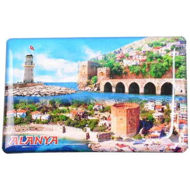 Toptan Alanya Temalı Myros Dikdörtgen Magnet 80x55 mm - 14