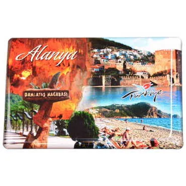 Toptan Alanya Temalı Myros Dikdörtgen Magnet 80x55 mm - 19