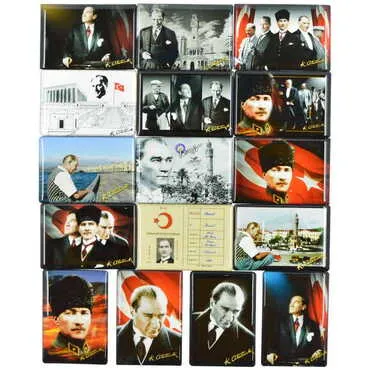 Toptan Atatürk Temalı Myros Dikdörtgen Magnet 80x55 mm - 3
