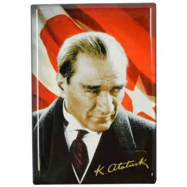 Toptan Atatürk Temalı Myros Dikdörtgen Magnet 80x55 mm - 7