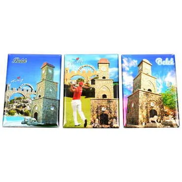 Belek Themed Epoxy Dome Rectangle Souvenir Fridge Magnet 80x55 cm - 3