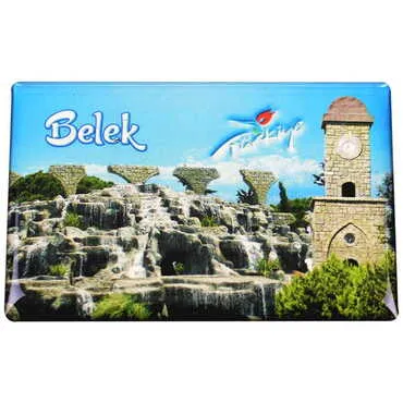 Belek Themed Epoxy Dome Rectangle Souvenir Fridge Magnet 80x55 cm - 5