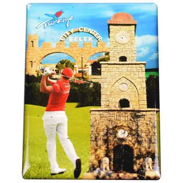 Belek Themed Epoxy Dome Rectangle Souvenir Fridge Magnet 80x55 cm - 6