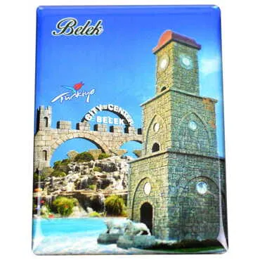 Belek Themed Epoxy Dome Rectangle Souvenir Fridge Magnet 80x55 cm - 7
