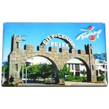 Belek Themed Epoxy Dome Rectangle Souvenir Fridge Magnet 80x55 cm - 10