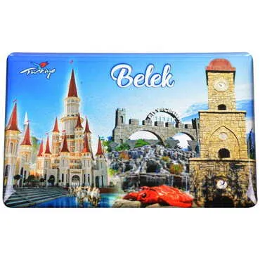 Belek Themed Epoxy Dome Rectangle Souvenir Fridge Magnet 80x55 cm - 11