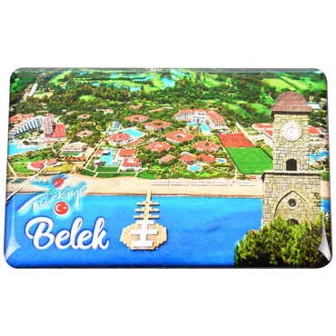 Belek Themed Epoxy Dome Rectangle Souvenir Fridge Magnet 80x55 cm - 12