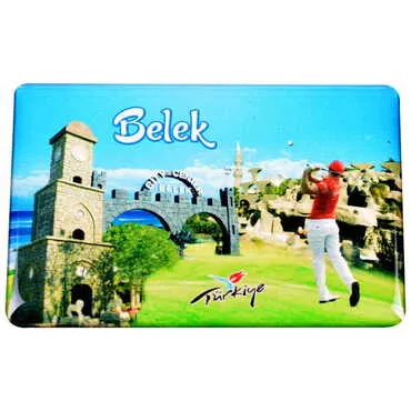 Belek Themed Epoxy Dome Rectangle Souvenir Fridge Magnet 80x55 cm - 14