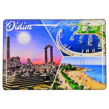 Didim Themed Epoxy Dome Rectangle Souvenir Fridge Magnet 80x55 cm - 5