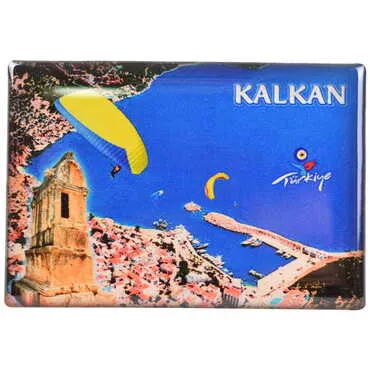 Kalkan Themed Epoxy Dome Rectangle Souvenir Fridge Magnet 80x55 cm - 4