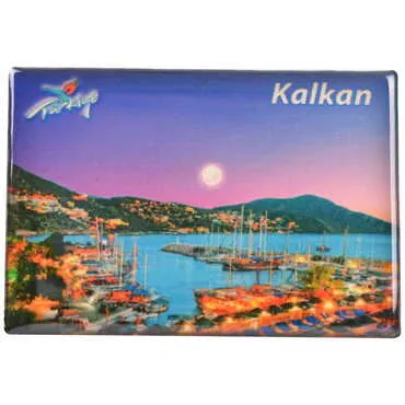 Kalkan Themed Epoxy Dome Rectangle Souvenir Fridge Magnet 80x55 cm - 5