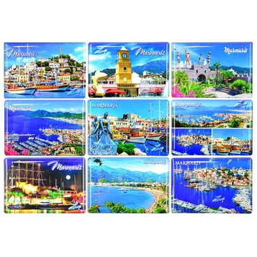 Toptan Marmaris Temalı Myros Dikdörtgen Magnet 80x55 mm - 3